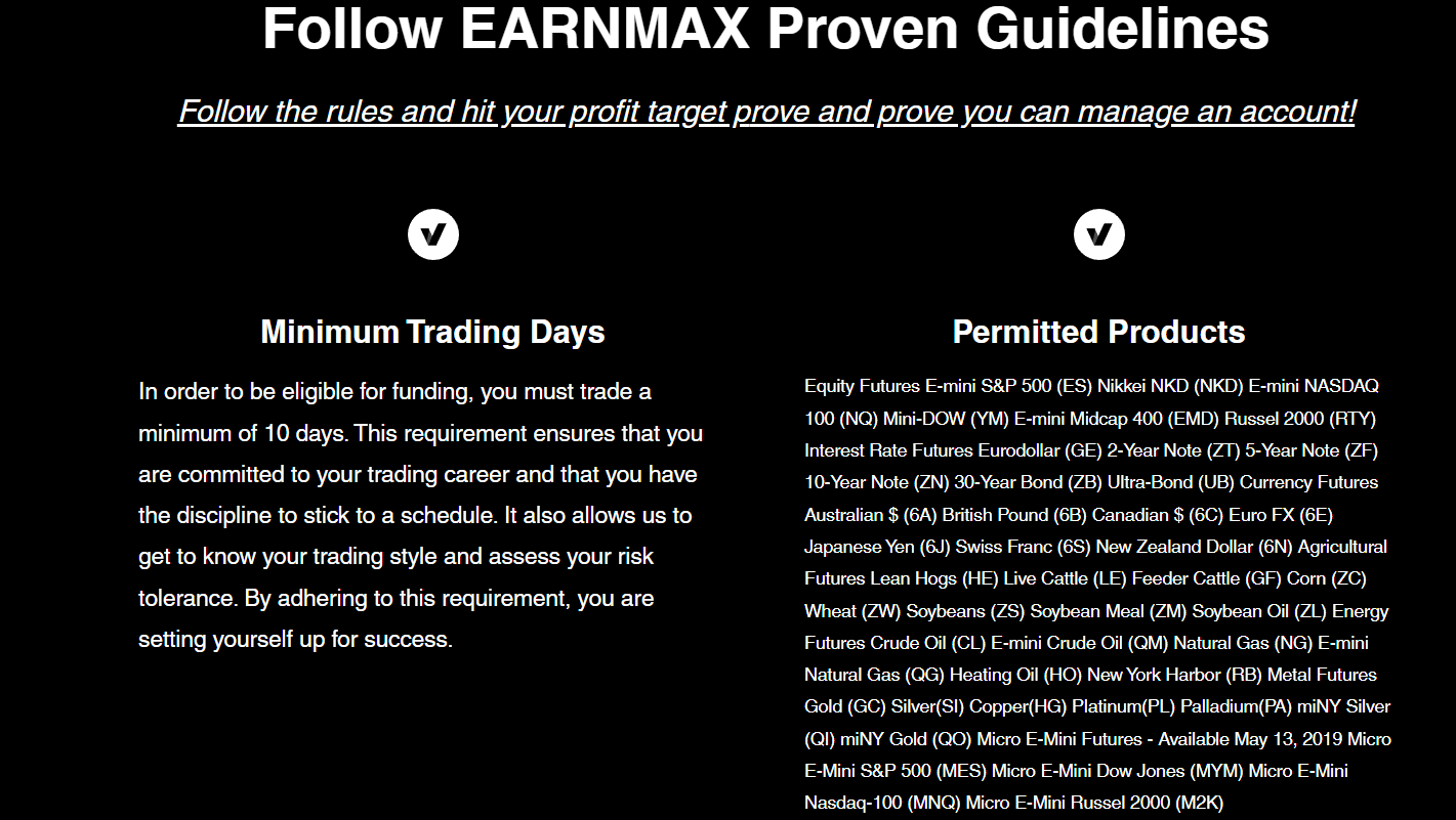 earnmax rules