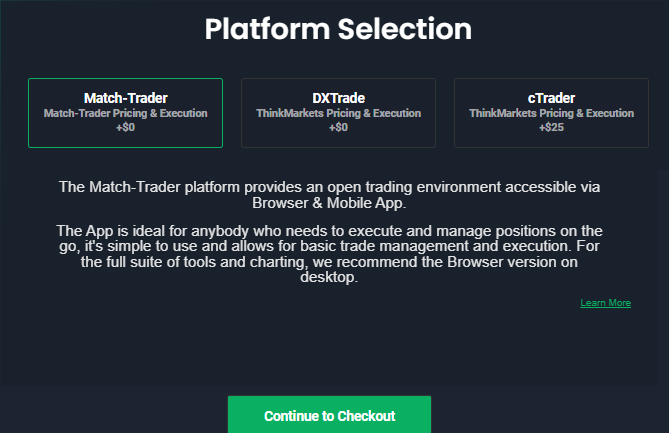 funded trader plus select your platform